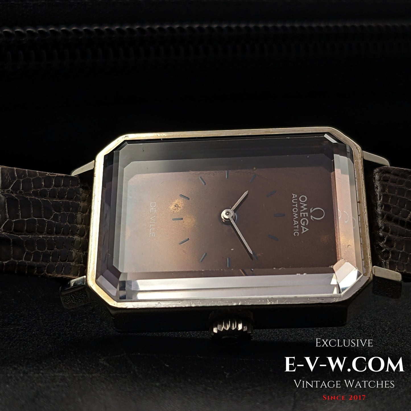 56 Vintage OmeganUnique Emerald Cut Sapphire Crystal "collection of Andrew Grim" / Vintage 1968