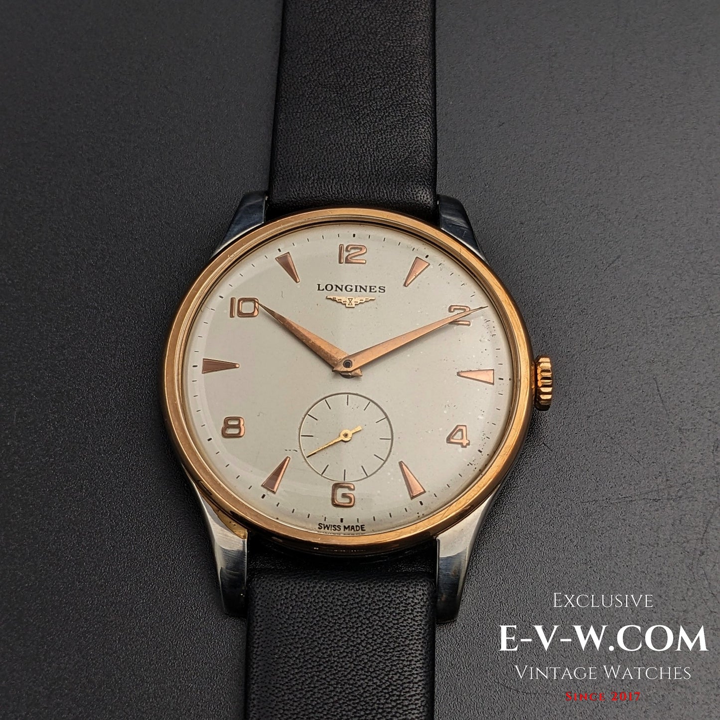 66 Years Old Vintage Longines Calatrava Oversize Jumbo Two Tone Ref. 4914 Cal. 12.68Z Vintage 1958