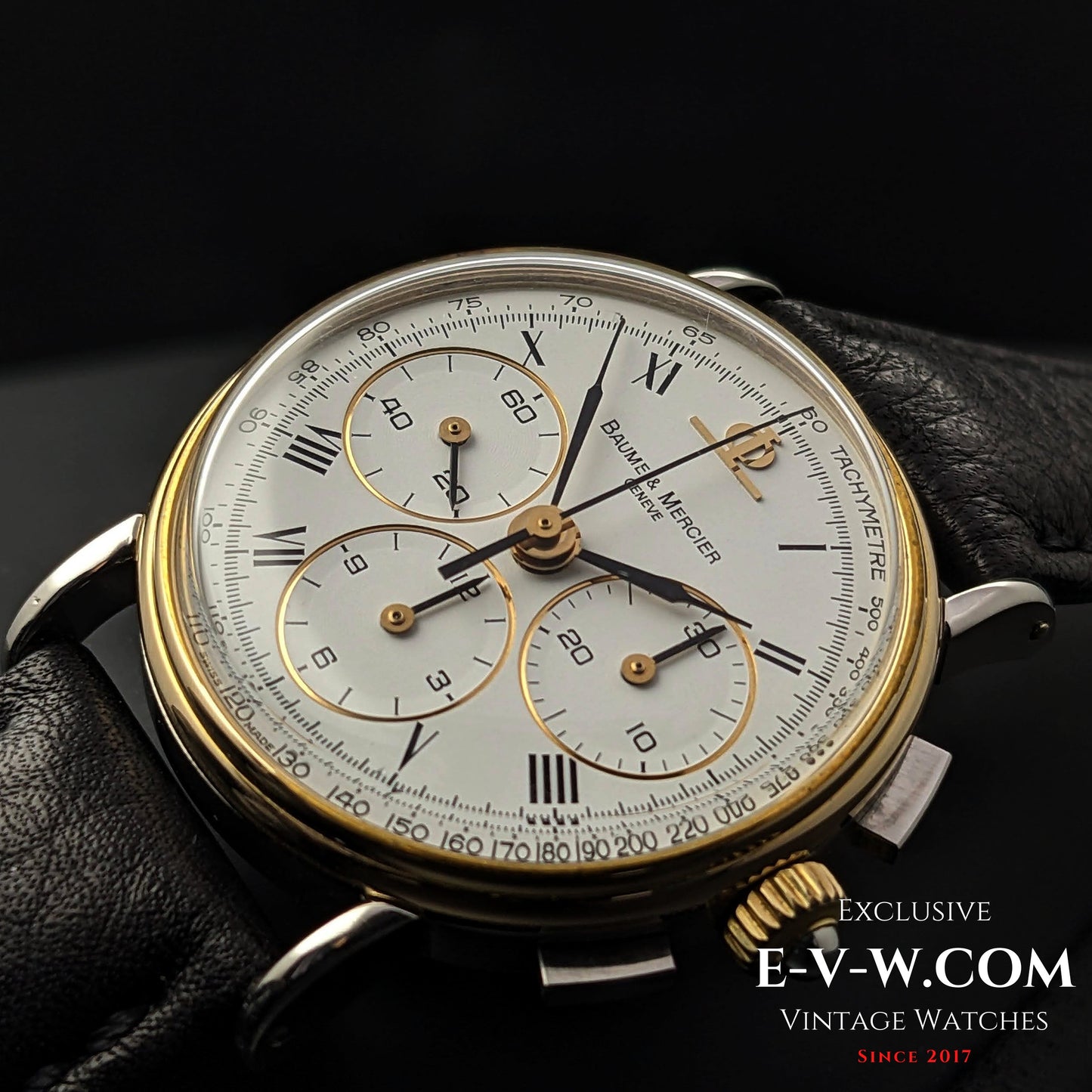 40 Years Old Vintage Baume & Mercier Chronograph Steel Gold / Ref. 6101099 / Cal. Lemania 1873 / Vintage 1980s