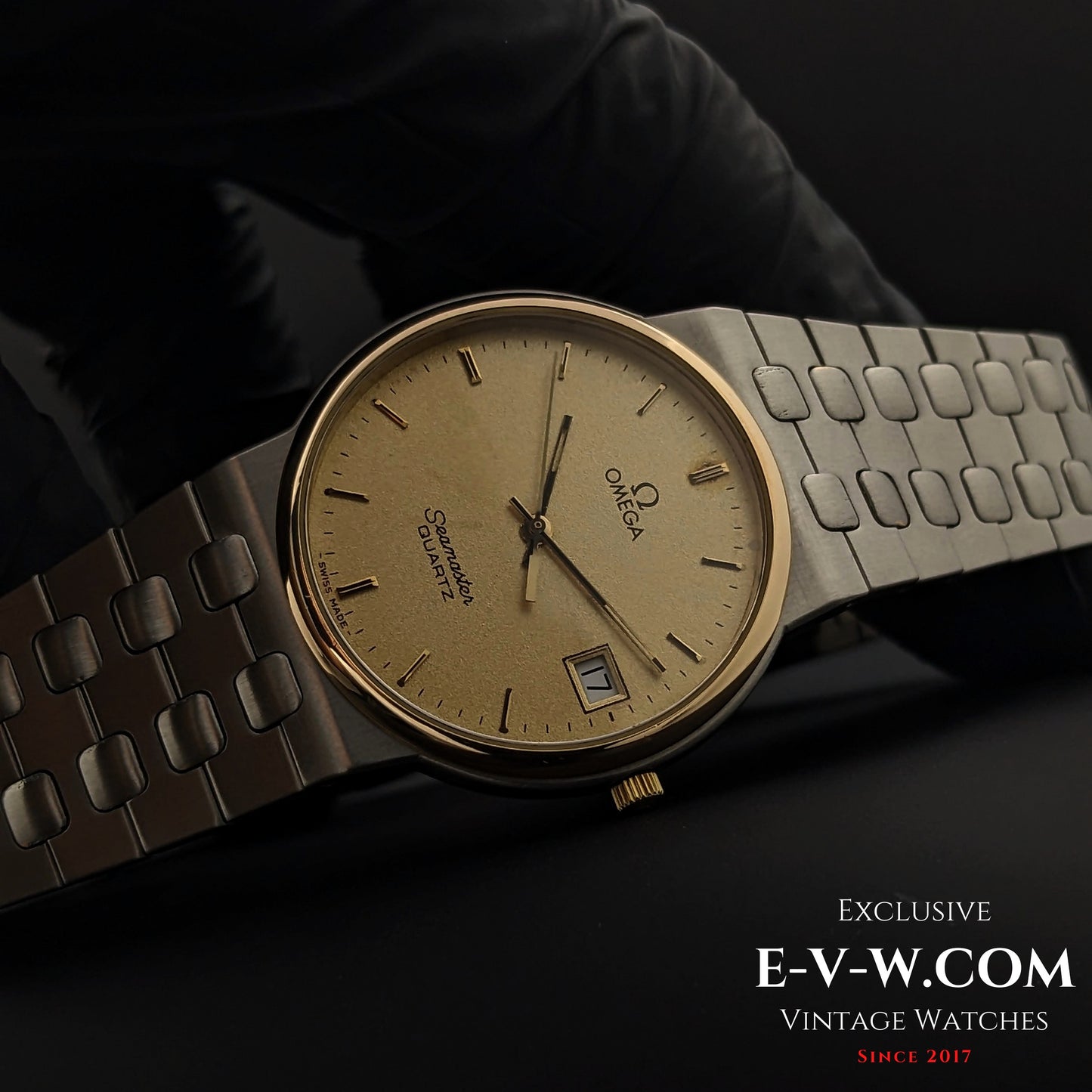 54 Years Old Vintage Omega Seamaster Quartz / Steel Gold Ref. 1960277 / Cal. 1432 / Vintage 1970