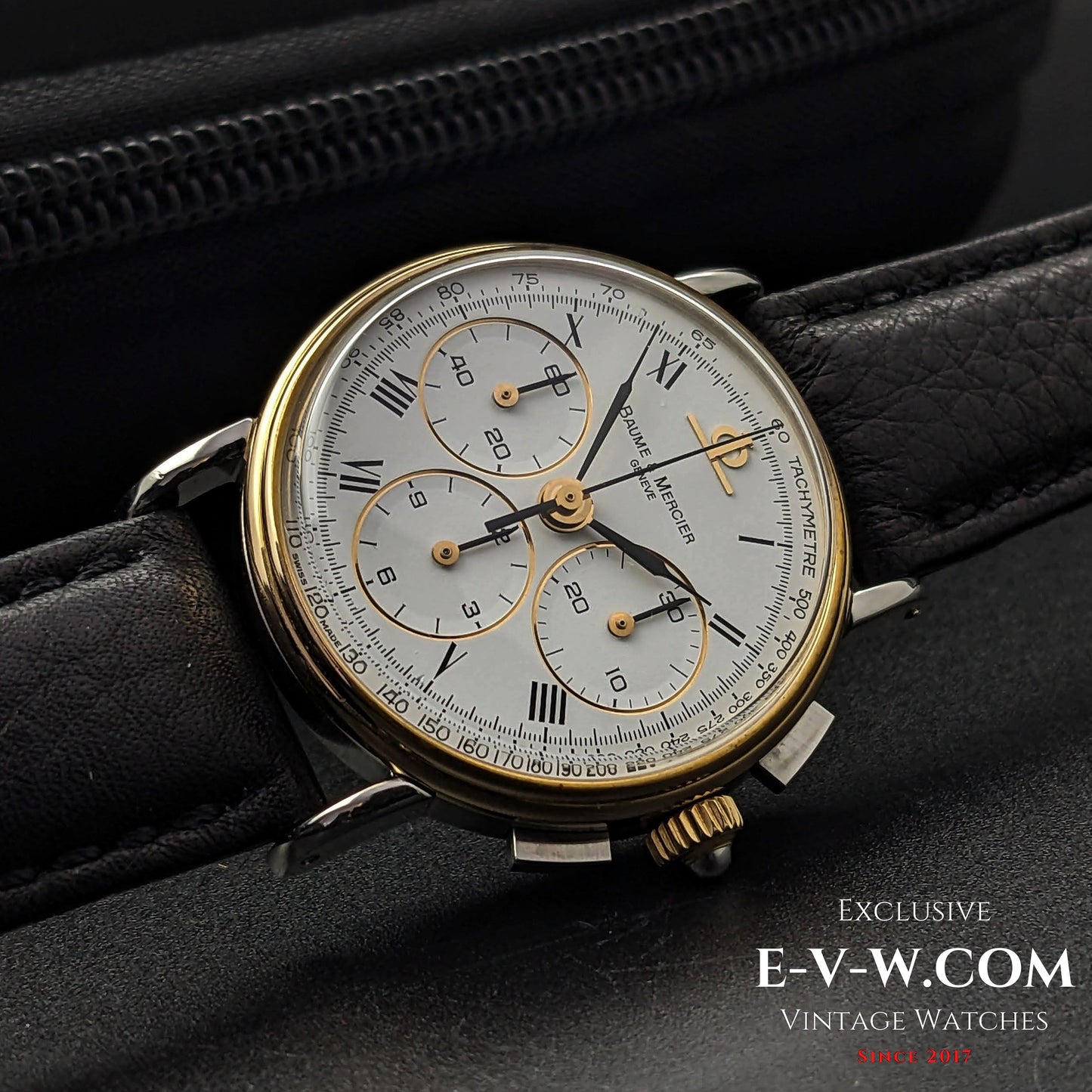 40 Years Old Vintage Baume & Mercier Chronograph Steel Gold / Ref. 6101099 / Cal. Lemania 1873 / Vintage 1980s
