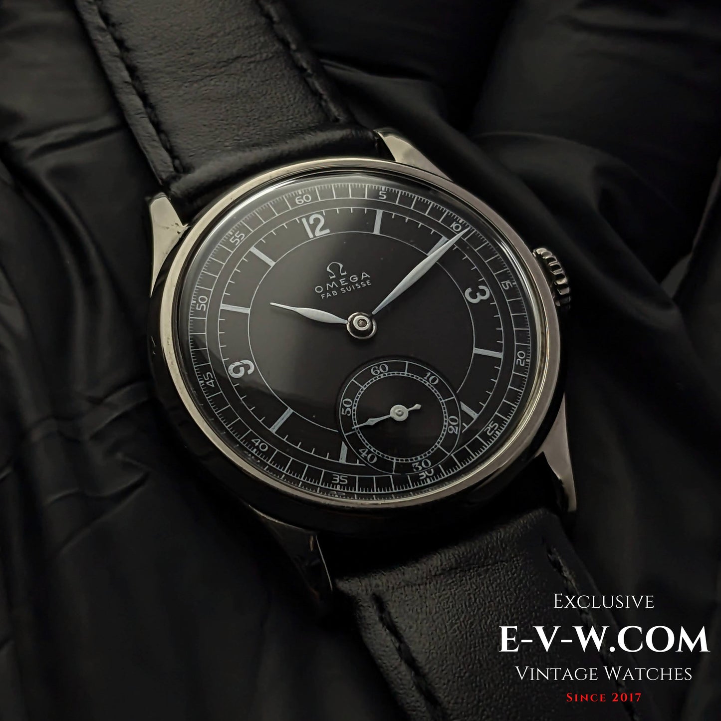88 Years Old Vintage Omega FAB SUISSE / Black Dial / Cal.26.5SOBT2 / 1935Vintage