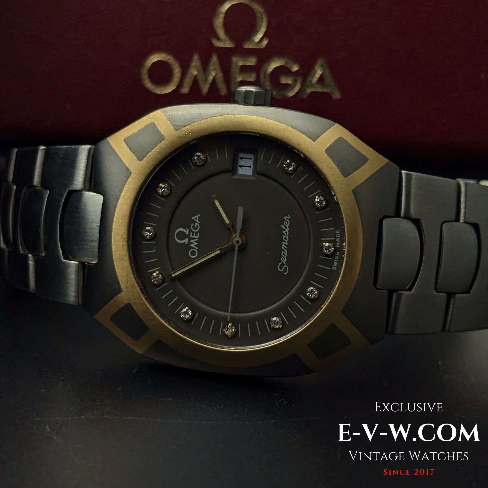 Omega Seamaster Polaris Titane 18k Gold / Diamond hour indices / Ref. 396.1021/Cal.1430/Vintage 1982