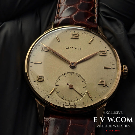 70 Years Old Vintage Cyma 18k Gold / Jumbo  / Cal.586 / Vintage 1950s