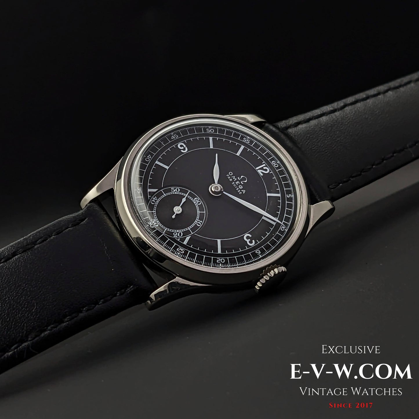 88 Years Old Vintage Omega FAB SUISSE / Black Dial / Cal.26.5SOBT2 / 1935Vintage