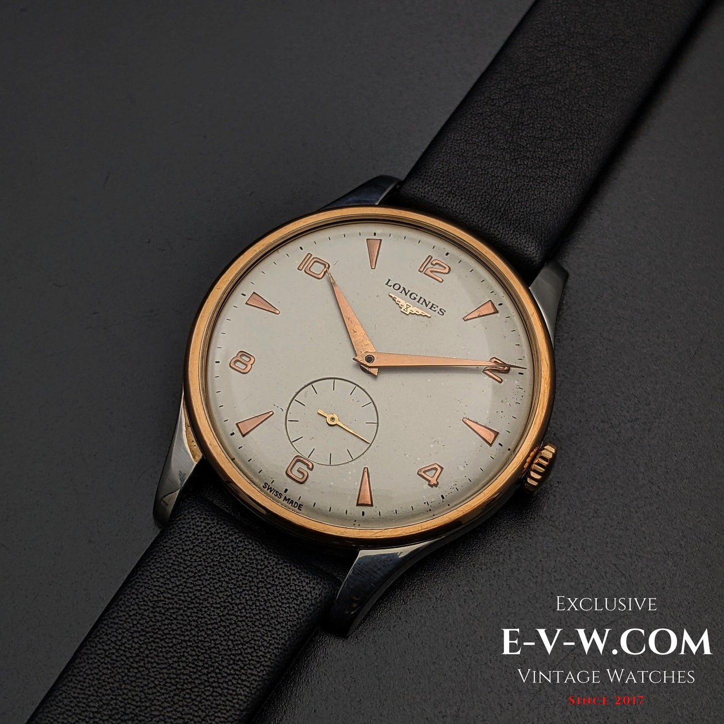 66 Years Old Vintage Longines Calatrava Oversize Jumbo Two Tone Ref. 4914 Cal. 12.68Z Vintage 1958