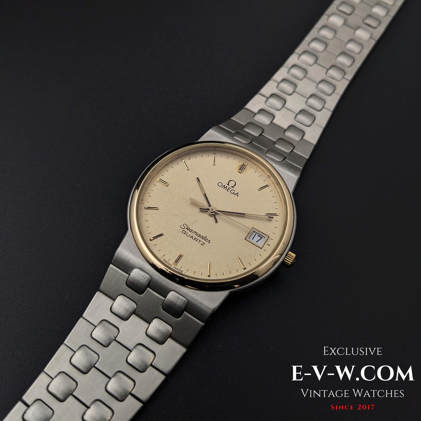54 Years Old Vintage Omega Seamaster Quartz / Steel Gold Ref. 1960277 / Cal. 1432 / Vintage 1970