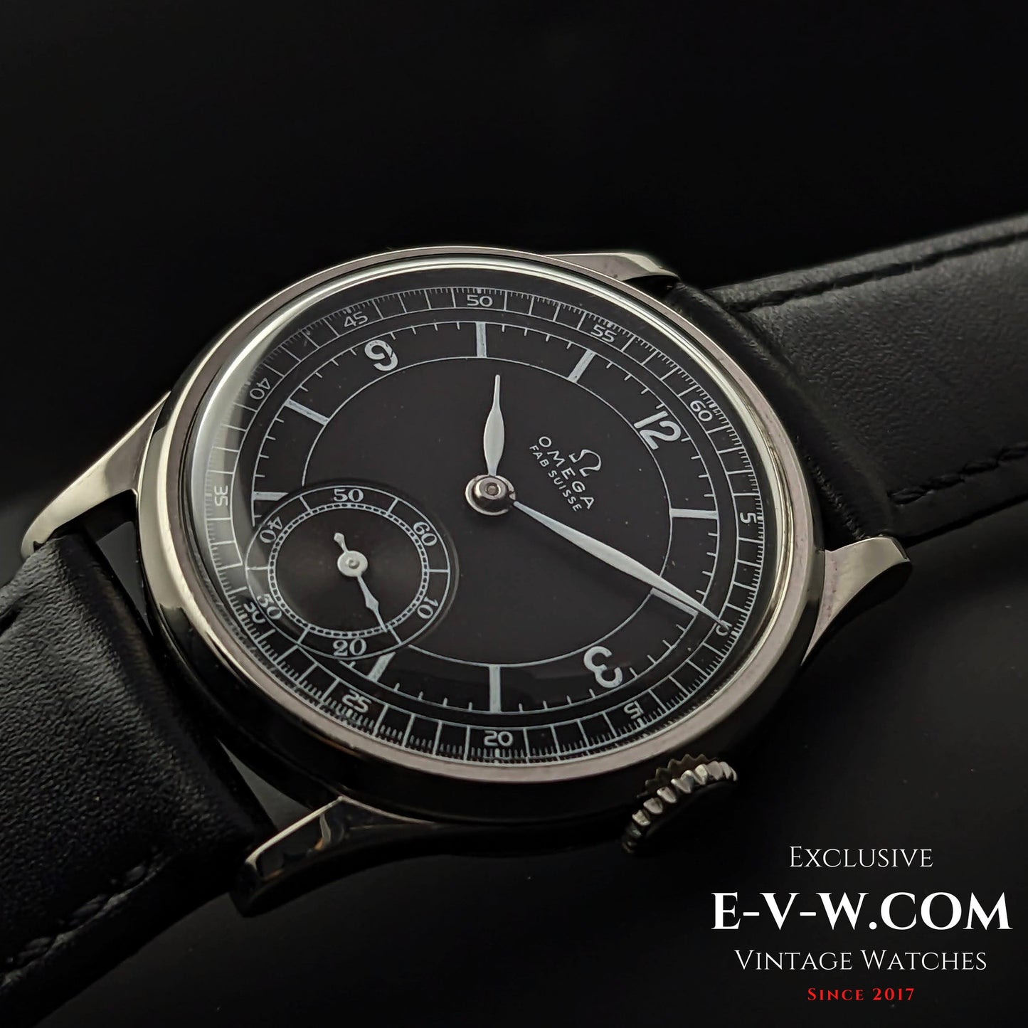 88 Years Old Vintage Omega FAB SUISSE / Black Dial / Cal.26.5SOBT2 / 1935Vintage