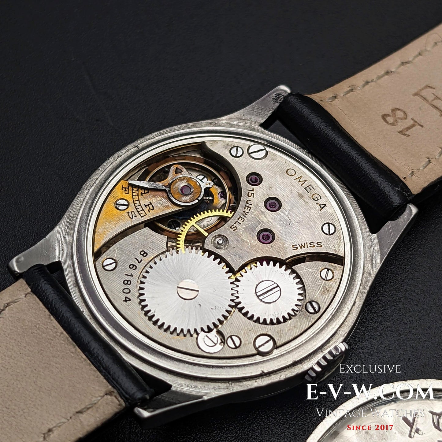 88 Years Old Vintage Omega FAB SUISSE / Black Dial / Cal.26.5SOBT2 / 1935Vintage