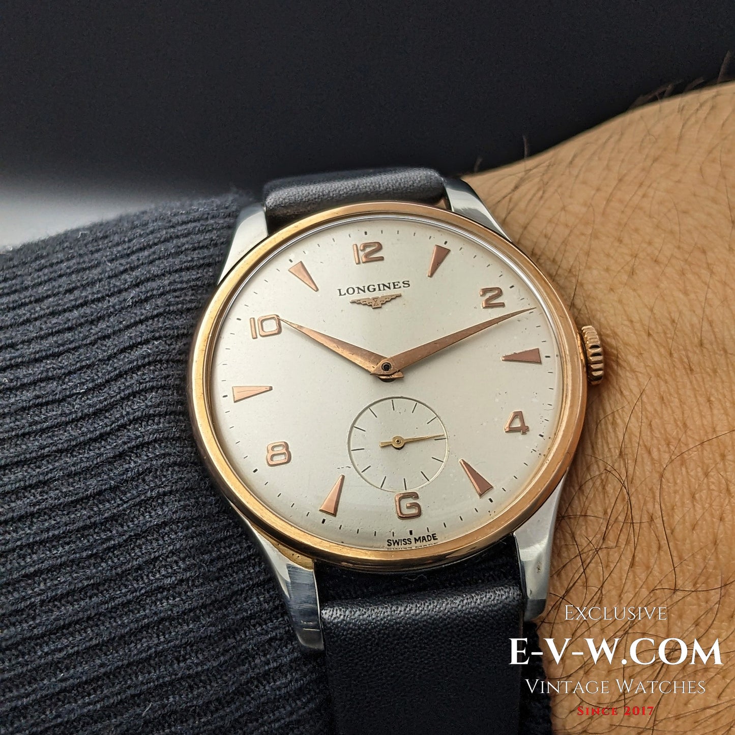 66 Years Old Vintage Longines Calatrava Oversize Jumbo Two Tone Ref. 4914 Cal. 12.68Z Vintage 1958