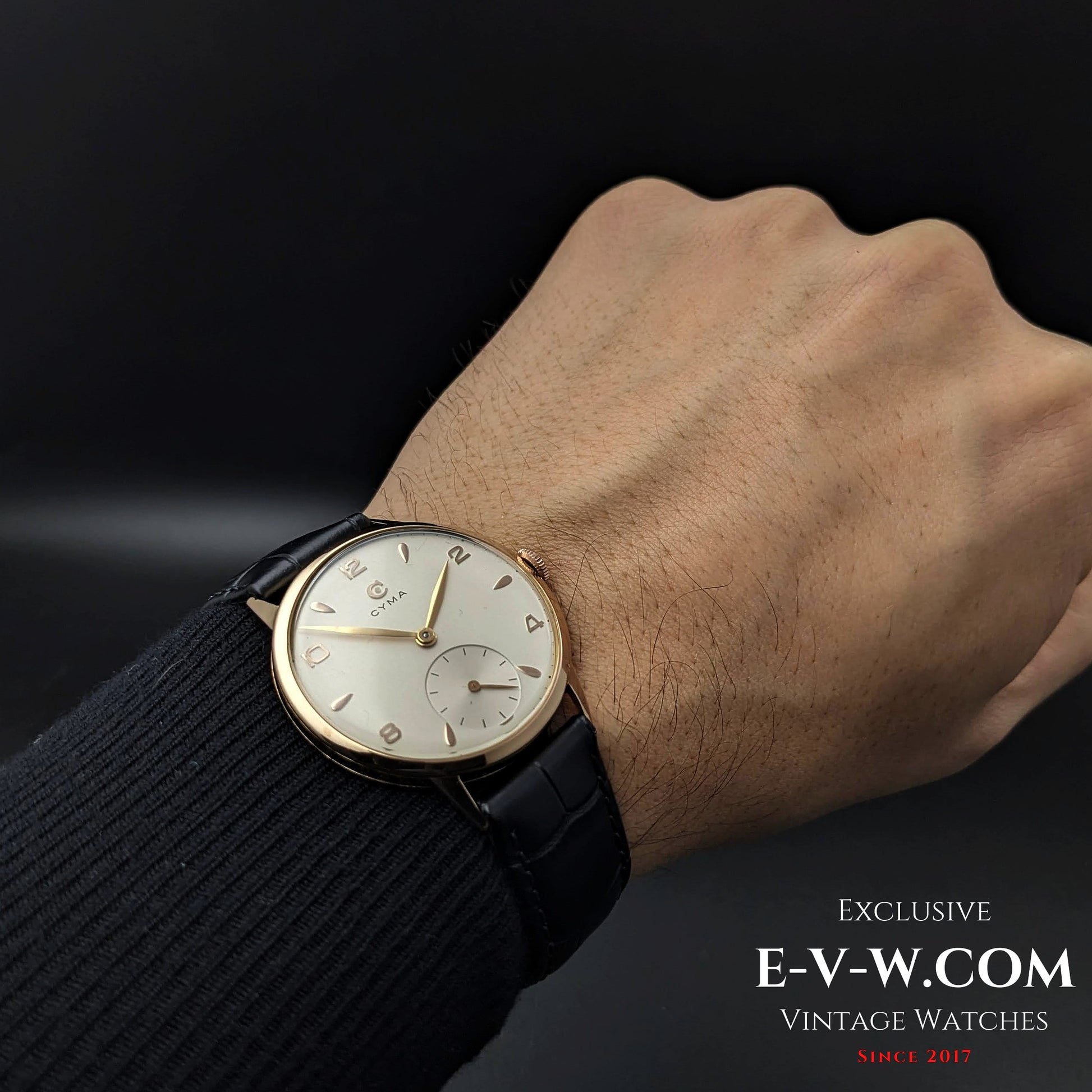 74 Years Old Vintage Cyma Jumbo 18k Gold / Cal. 586 / Vintage 1950