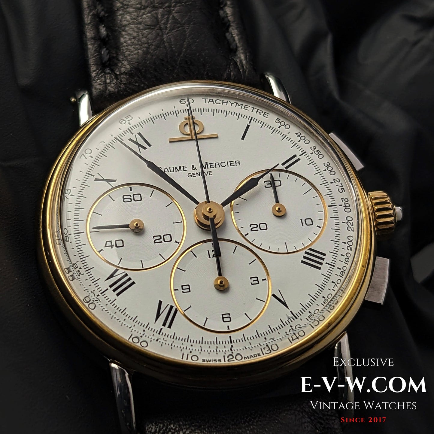 40 Years Old Vintage Baume & Mercier Chronograph Steel Gold / Ref. 6101099 / Cal. Lemania 1873 / Vintage 1980s
