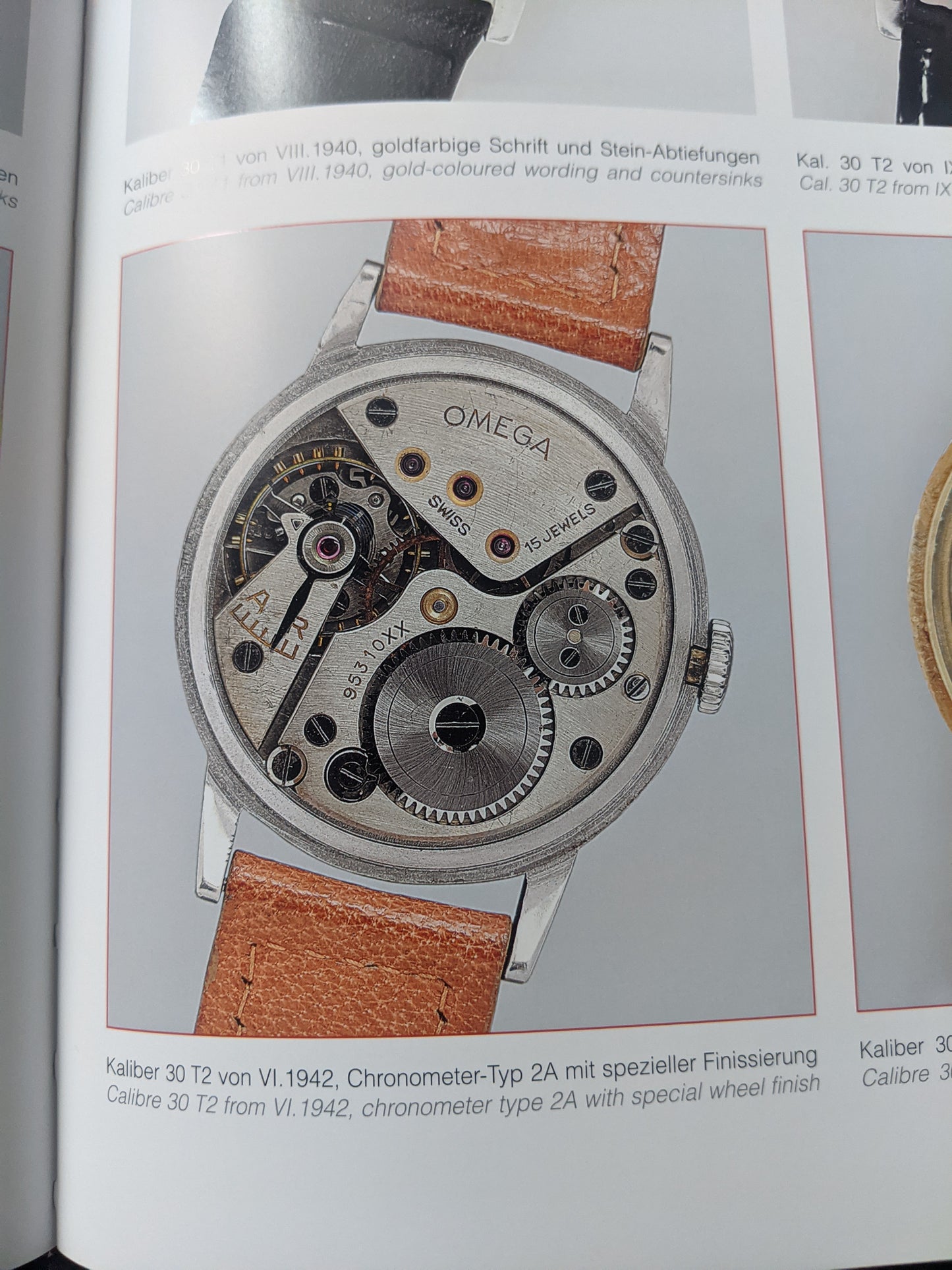 Omega 30T2 PC Sector Dial Calatrava /  Ref 2400 / WWII Vintage 1944