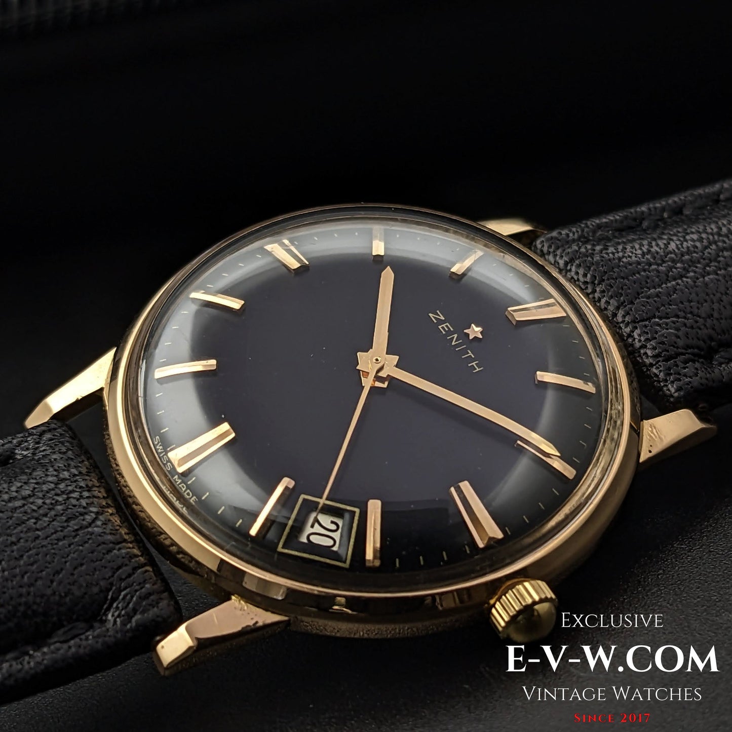 Zenith 18K Gold / Black Dial / Cal.2532 SC / Vintage 1964