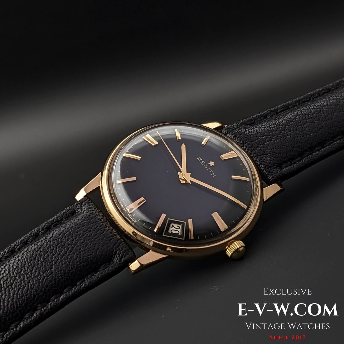 Zenith 18K Gold / Black Dial / Cal.2532 SC / Vintage 1964
