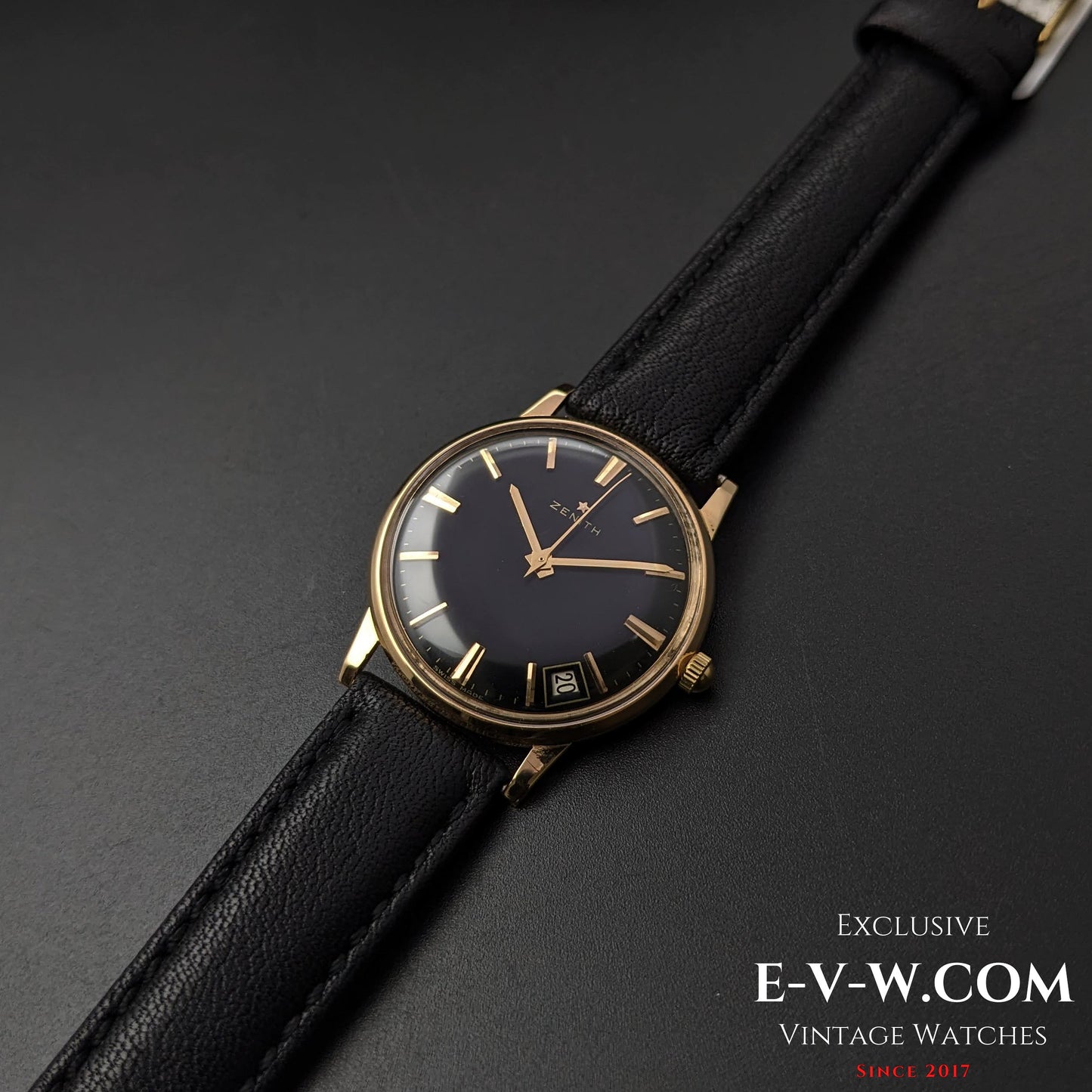 Zenith 18K Gold / Black Dial / Cal.2532 SC / Vintage 1964