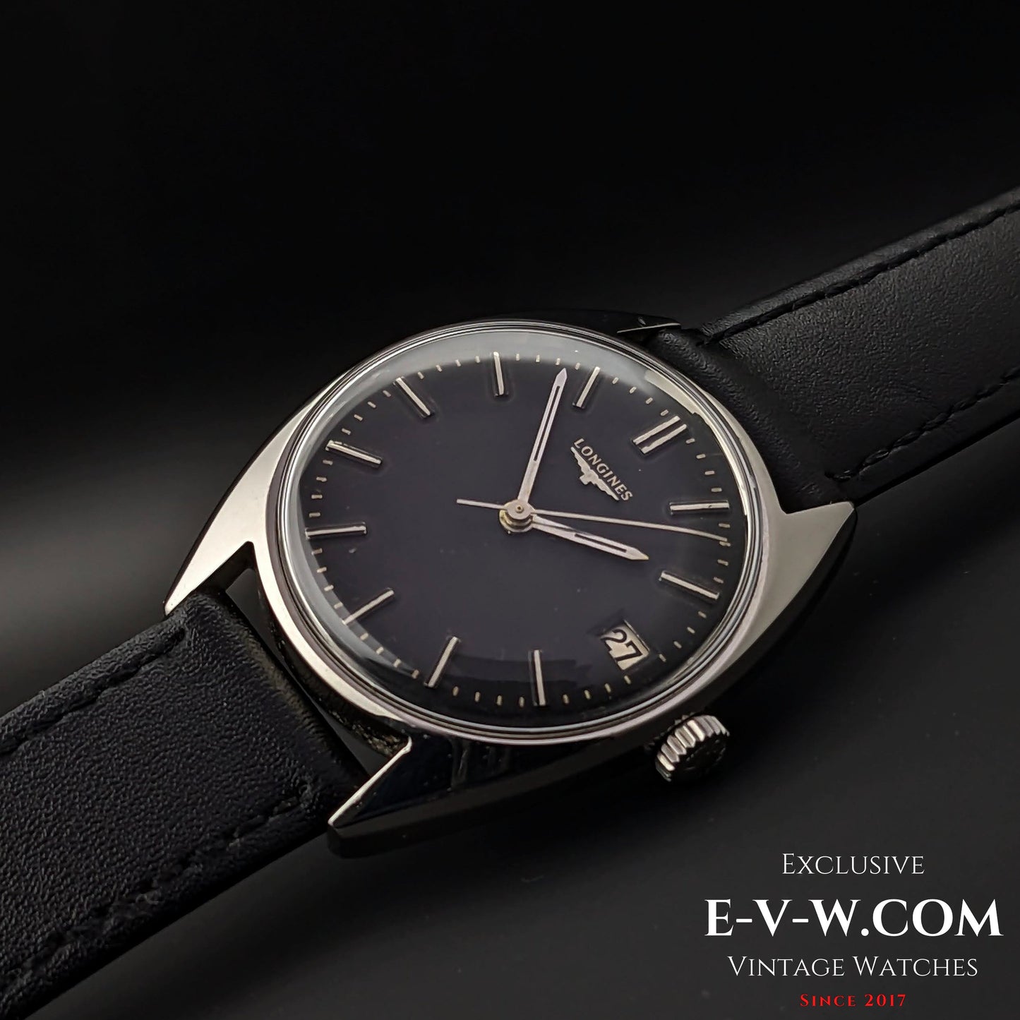 Longines Classic / Black dial / cal. 285 / ref.8306 5 /  Vintage 1969