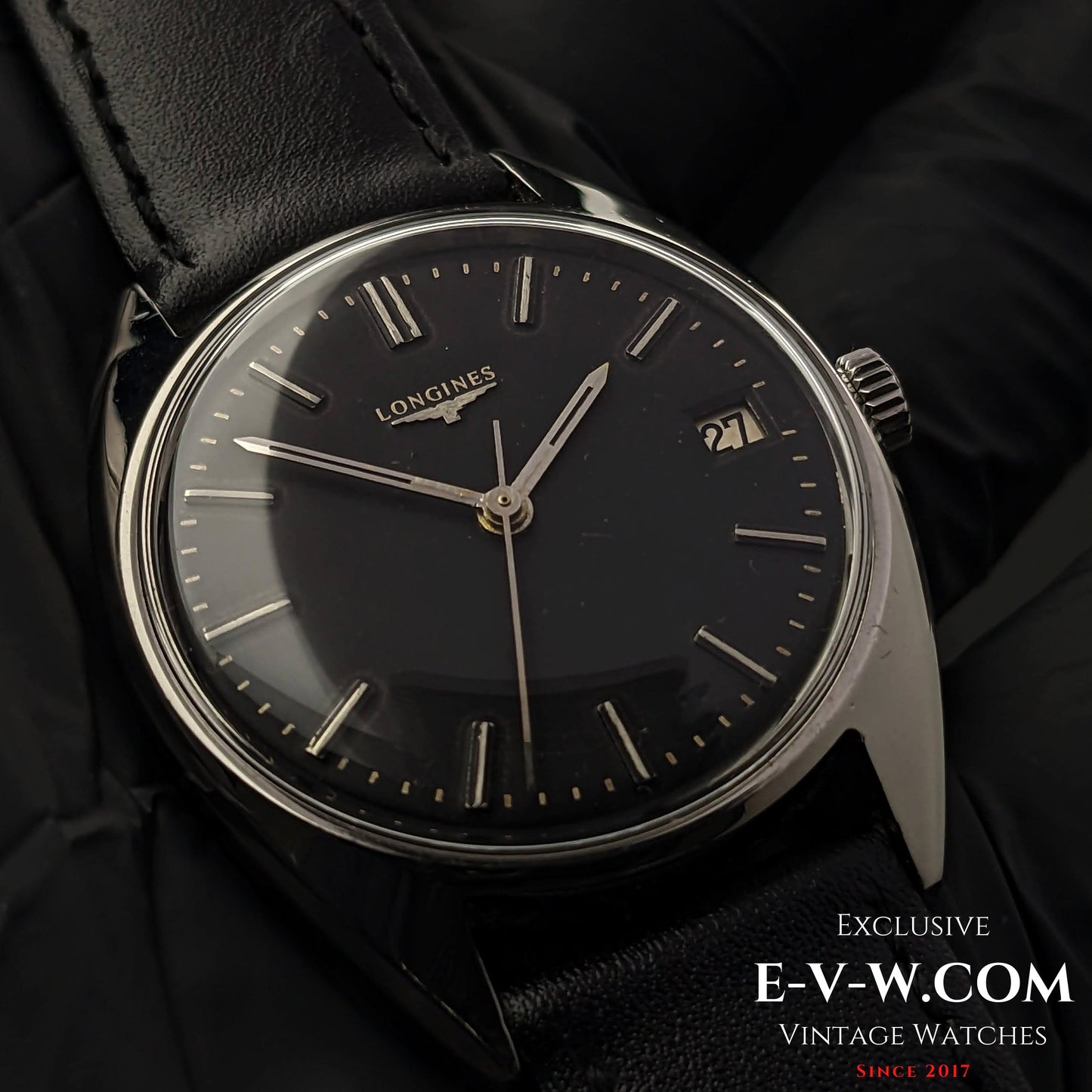 Longines Classic / Black dial / cal. 285 / ref.8306 5 /  Vintage 1969