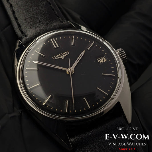 Longines Classic / Black dial / cal. 285 / ref.8306 5 /  Vintage 1969