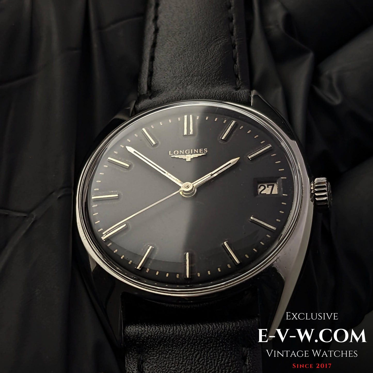 Longines Classic / Black dial / cal. 285 / ref.8306 5 /  Vintage 1969