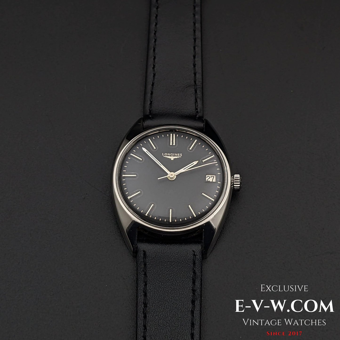 Longines Classic / Black dial / cal. 285 / ref.8306 5 /  Vintage 1969