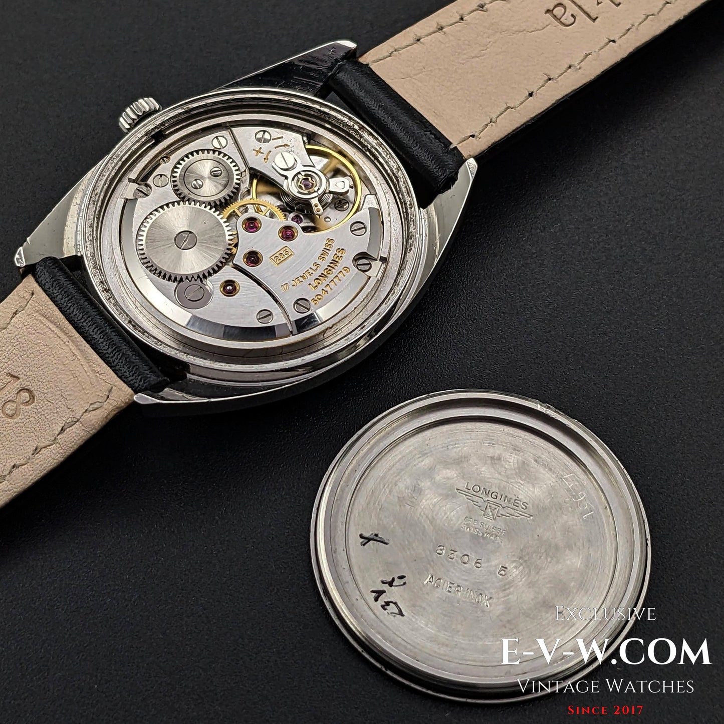 Longines Classic / Black dial / cal. 285 / ref.8306 5 /  Vintage 1969