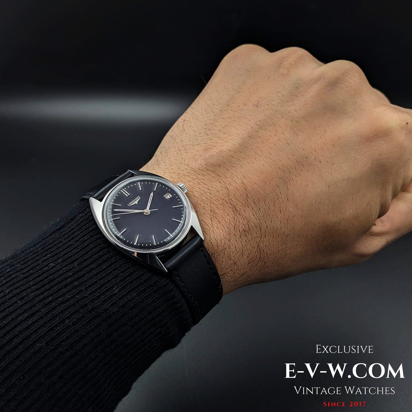 Longines Classic / Black dial / cal. 285 / ref.8306 5 /  Vintage 1969