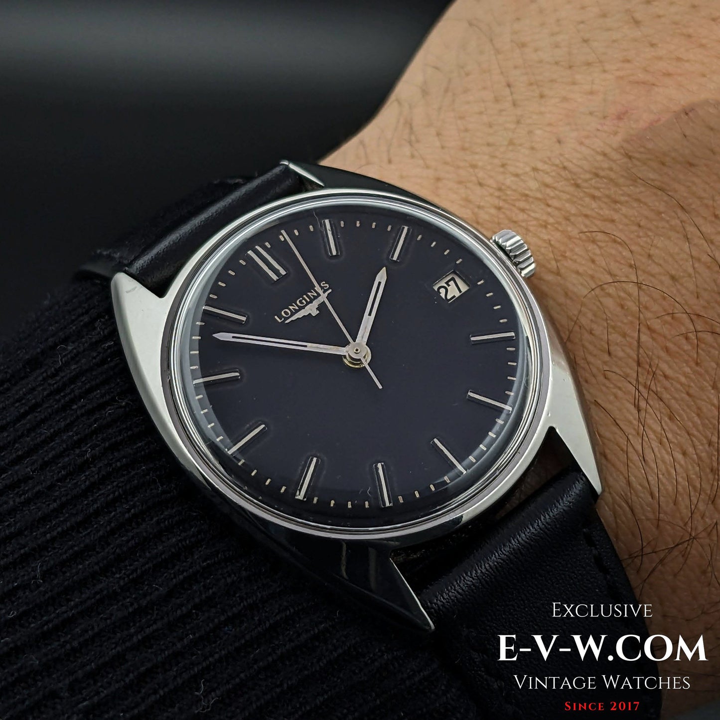 Longines Classic / Black dial / cal. 285 / ref.8306 5 /  Vintage 1969