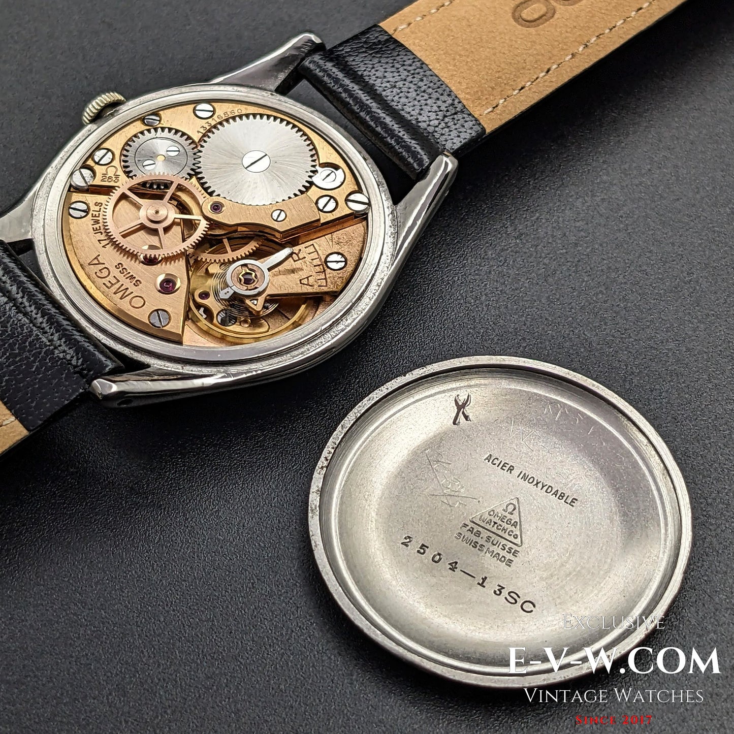 71 years old Omega  “Black” Dial / Ref 2504 13 SC / cal. 283 (30T2) / Vintage 1952