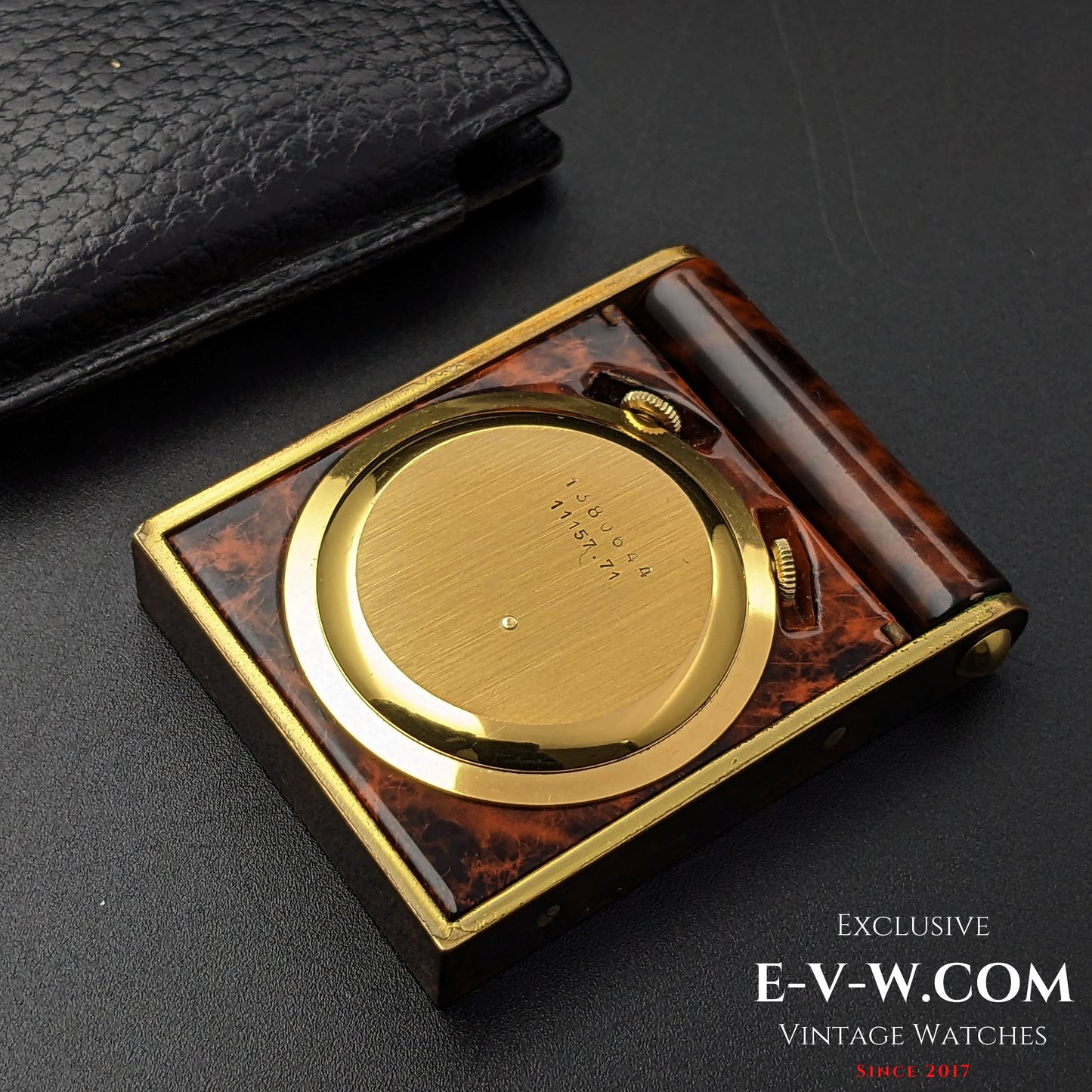 Unique 60 Years Old Art Deco Travel Alarm Clock Jaeger LeCoultre Memovox / Cal.911 / Vintage1960s.