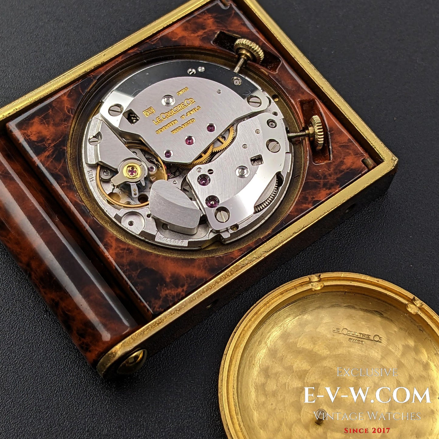 Unique 60 Years Old Art Deco Travel Alarm Clock Jaeger LeCoultre Memovox / Cal.911 / Vintage1960s.