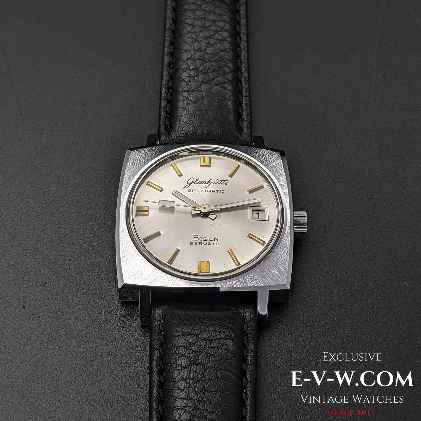 Rare GUB Glashütte SPEZIMATIC Bison / NOS / 26 RUBIS Automatic cal 75 / Vintage 1970s