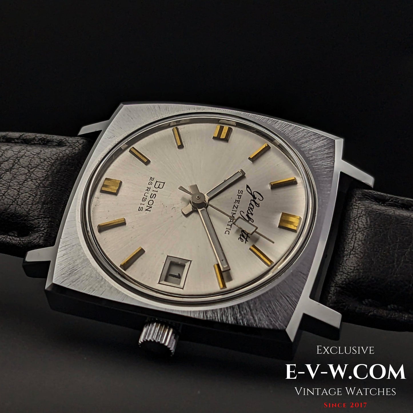 Rare GUB Glashütte SPEZIMATIC Bison / NOS / 26 RUBIS Automatic cal 75 / Vintage 1970s