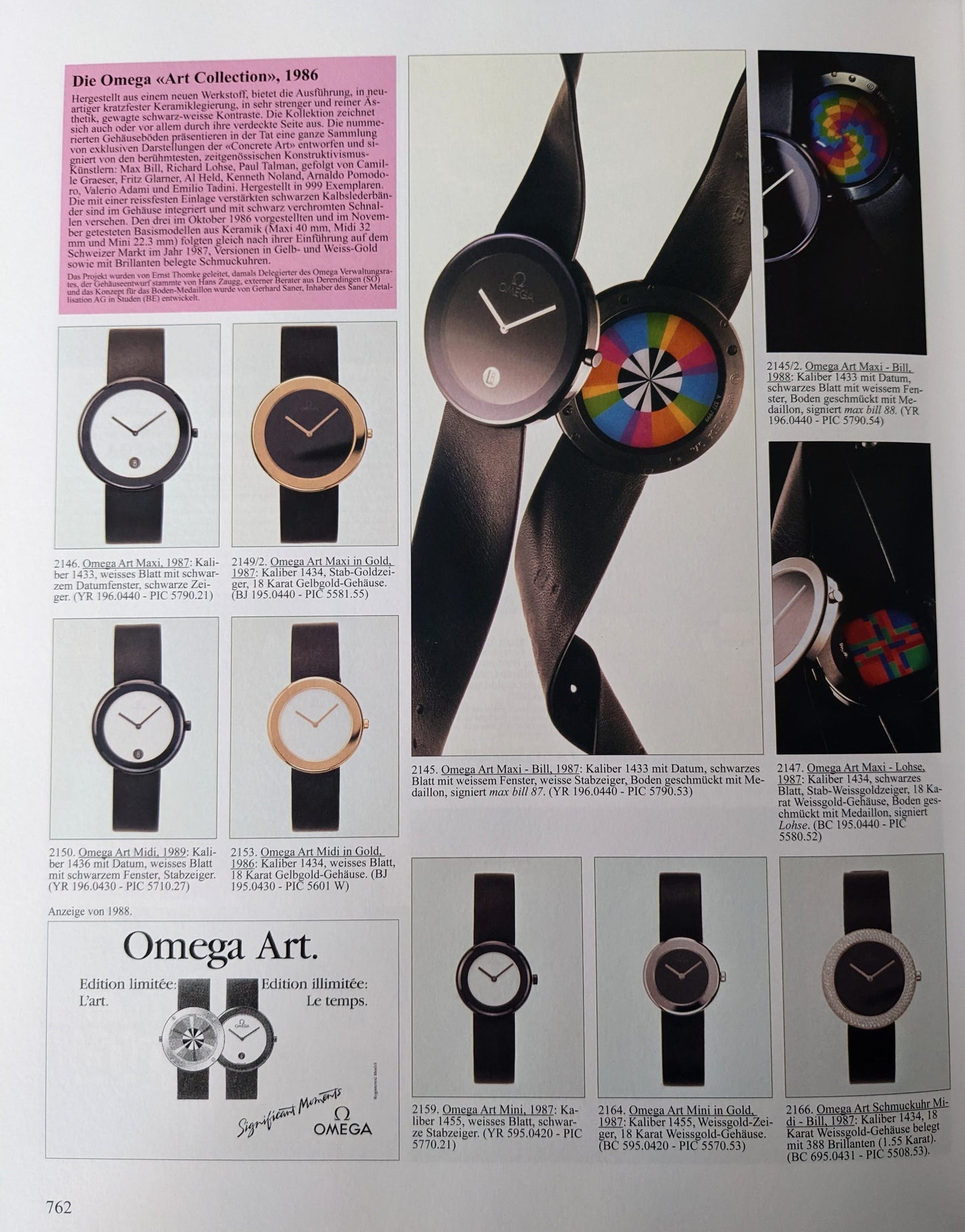 Very Rare Omega "ART COLLECTION 1987"/ Designed by Camille Graeser /Ceramic / Unique