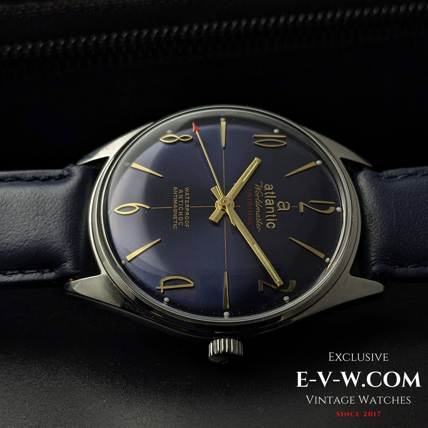 55 Years Old Vintage Atlantic Worldmaster Original Blue / Cal. 969 / Vintage 1970