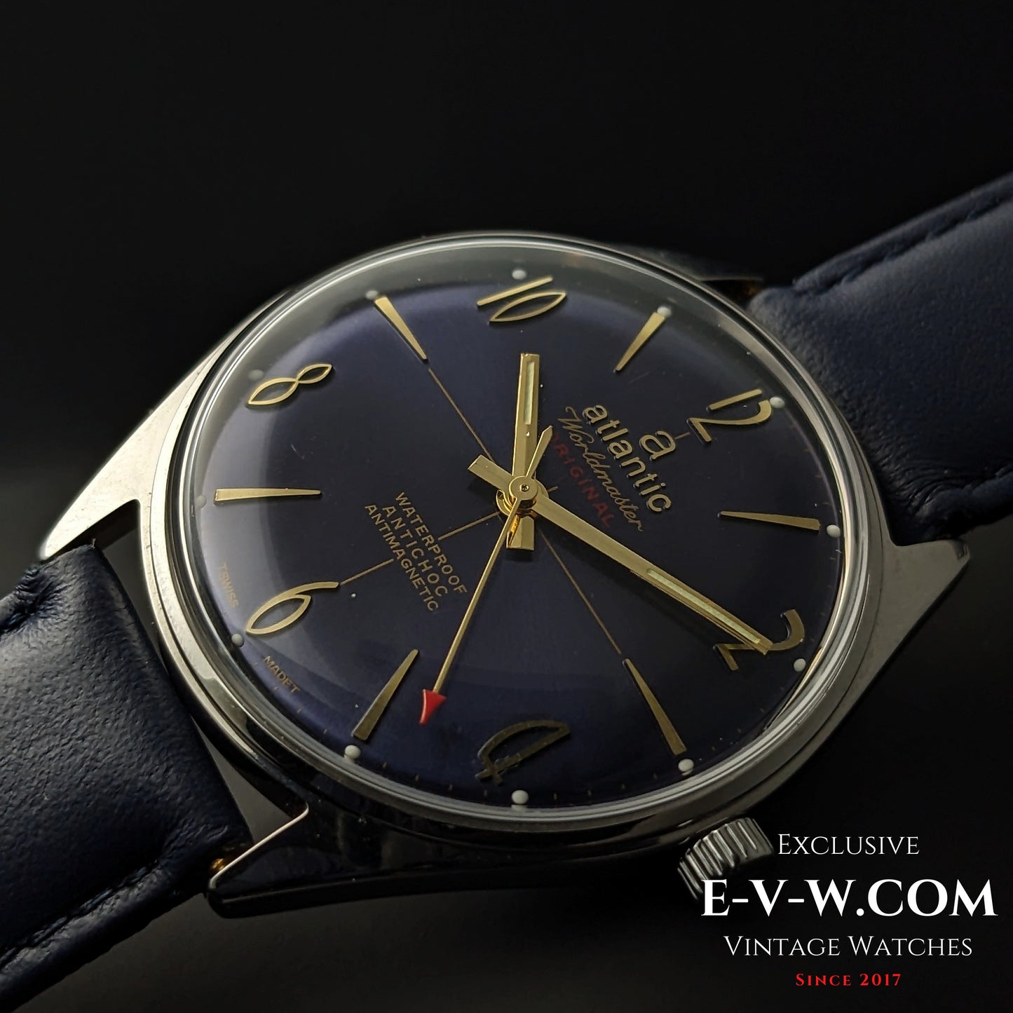 55 Years Old Vintage Atlantic Worldmaster Original Blue / Cal. 969 / Vintage 1970