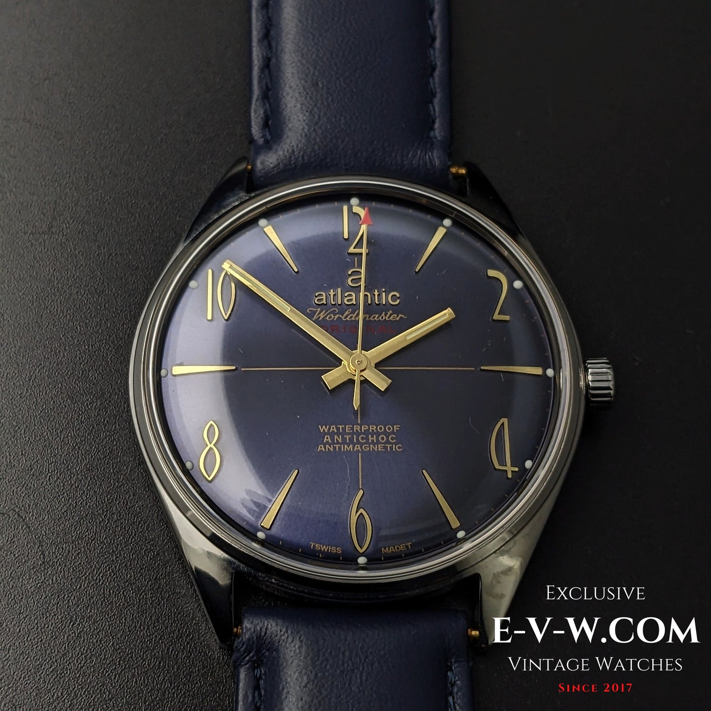 55 Years Old Vintage Atlantic Worldmaster Original Blue / Cal. 969 / Vintage 1970s