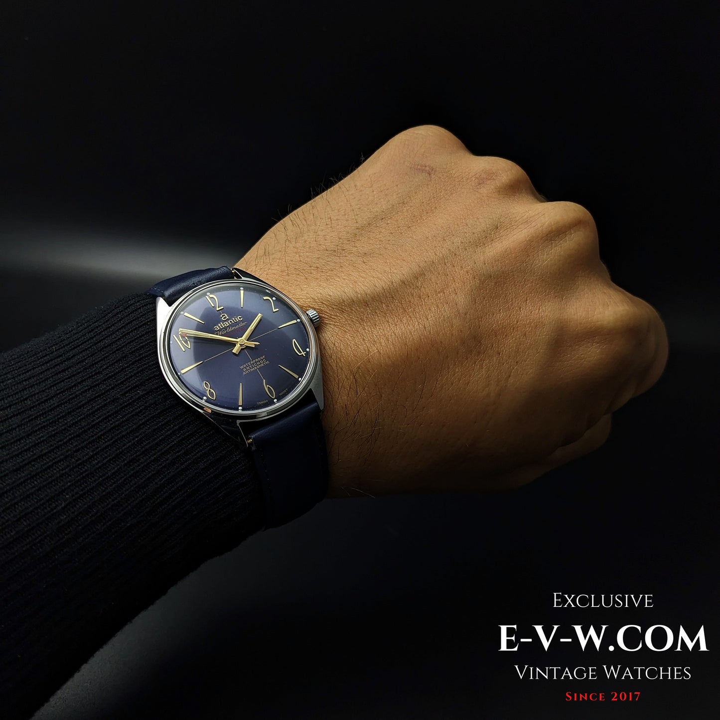 55 Years Old Vintage Atlantic Worldmaster Original Blue / Cal. 969 / Vintage 1970s