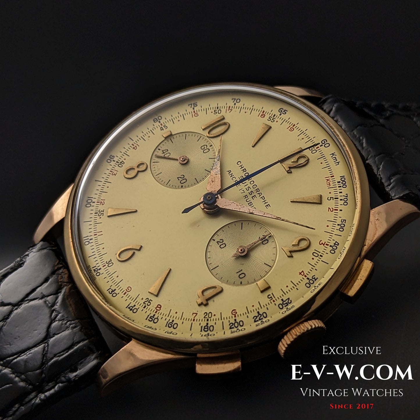 18ct Gold Chronographe Suisse | Jumbo 38mm |  Cal. Landeron 51 | Vintage 1950 | Serviced