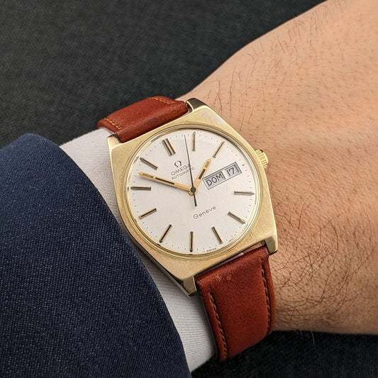 1972 Vintage Omega Geneve Day-Date / Ref 166.0120 / Automatic Vintage Watch / Serviced