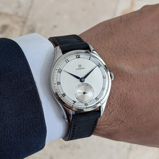 Circa 80 Years Old Post-War Omega Jumbo 38,5 mm / Ref 2505-6 / Vintage 1940s Watch / Cal 265 Movement / Serviced vintage watch