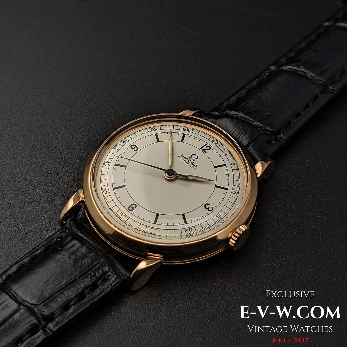 Rare Omega Sector Dial / Automatic Bumper / 18ct Gold / cal.351 / Vintage 1950