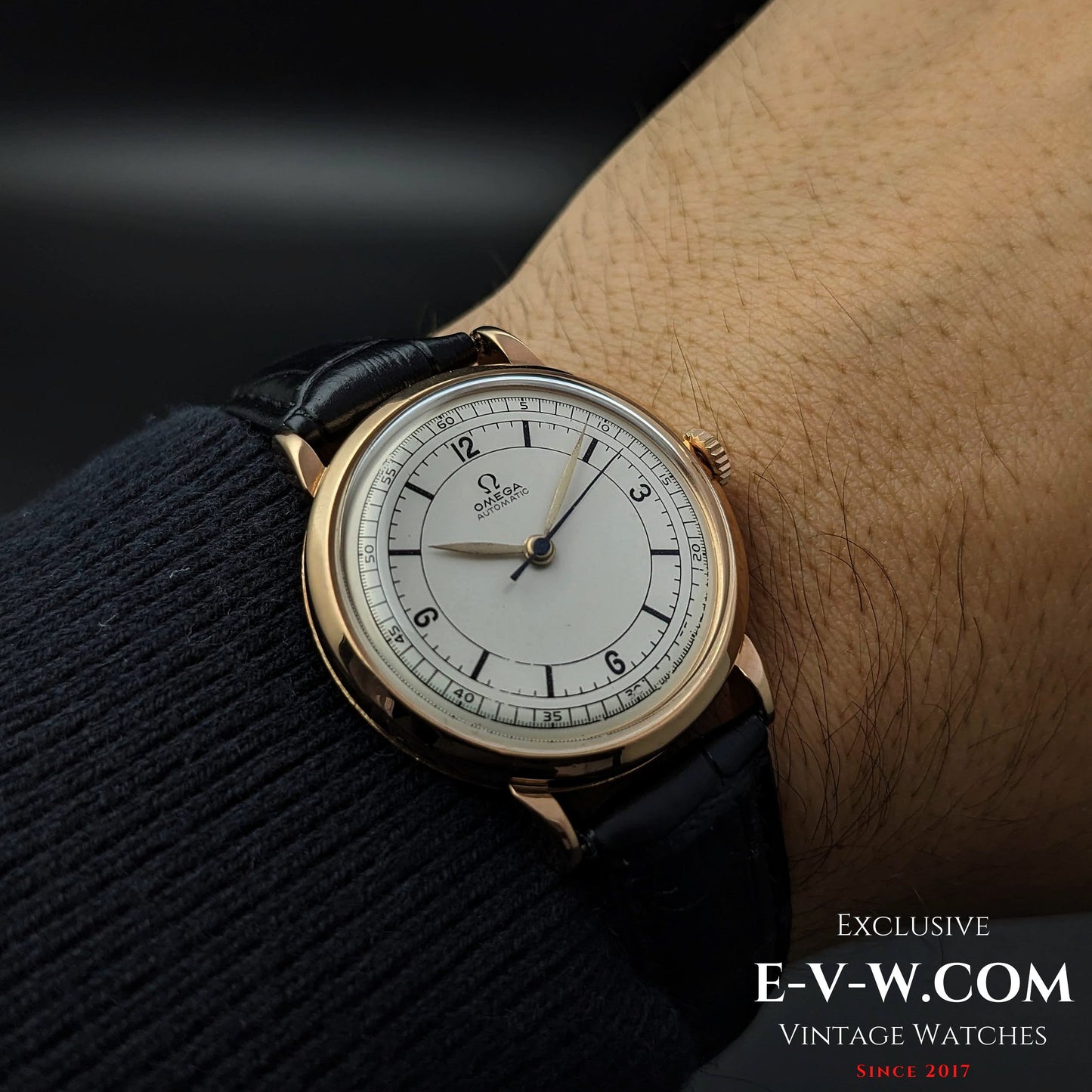 Rare Omega Sector Dial / Automatic Bumper / 18ct Gold / cal.351 / Vintage 1950