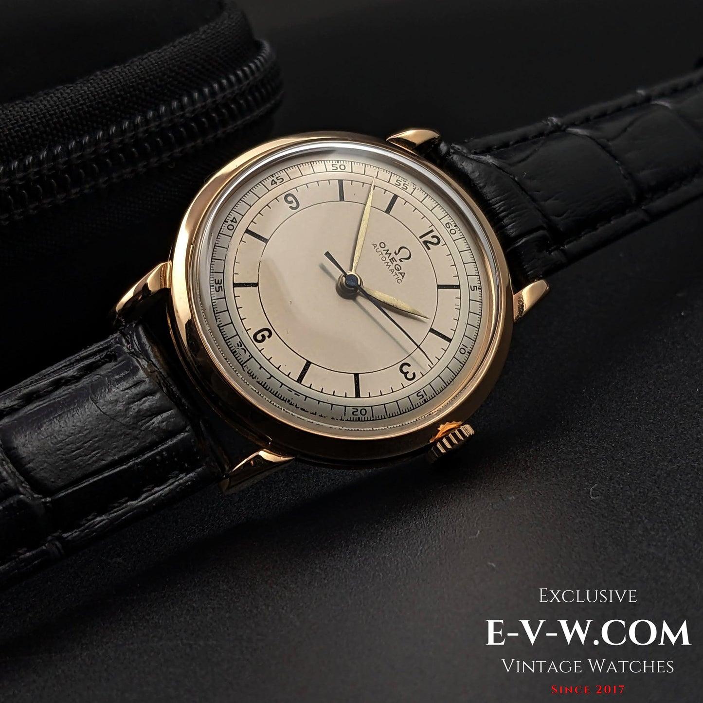 Rare Omega Sector Dial / Automatic Bumper / 18ct Gold / cal.351 / Vintage 1950