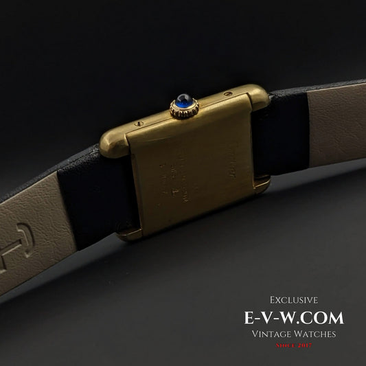 Raro Cartier Tank Must Tridor VERMEIL - Placcatura in oro Argento 925 - Quadrante tricolore Cal.78-1 / Completamente revisionato