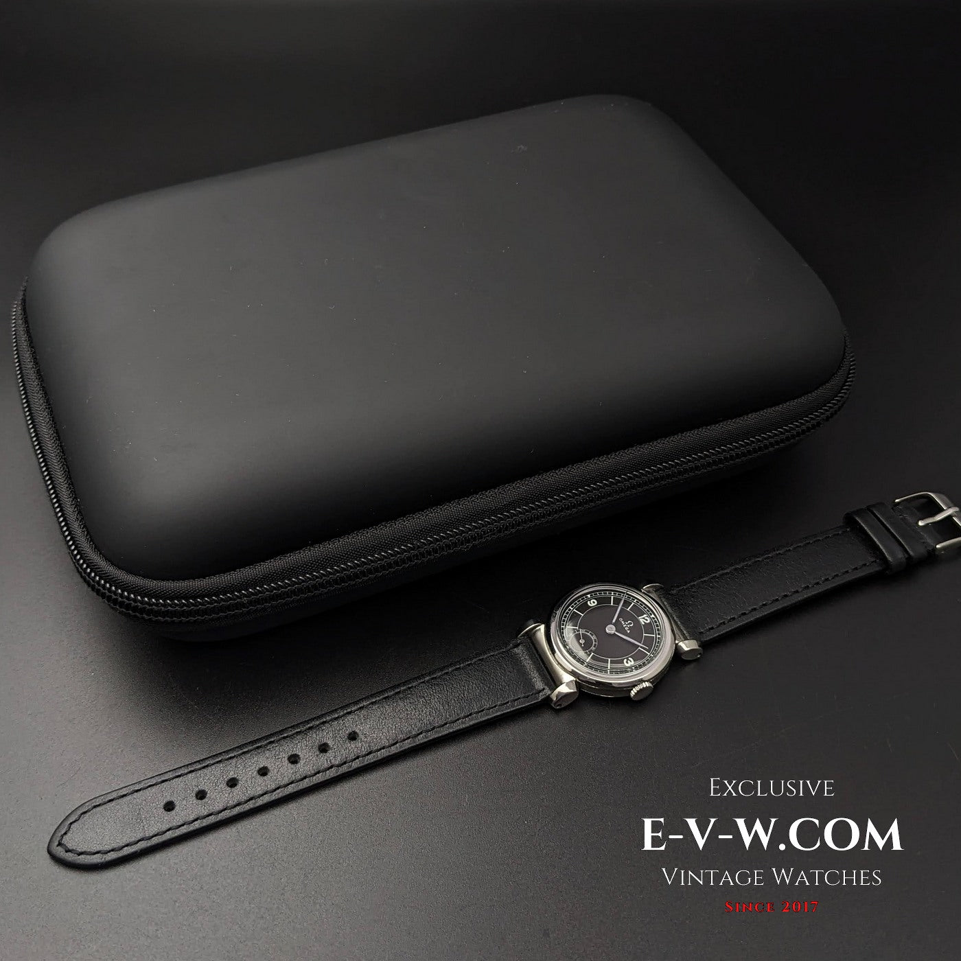 Omega Rare Vintage 1935 Scarab Art Deco / Black dial / cal 26.5 SOB T2 / Fully Serviced