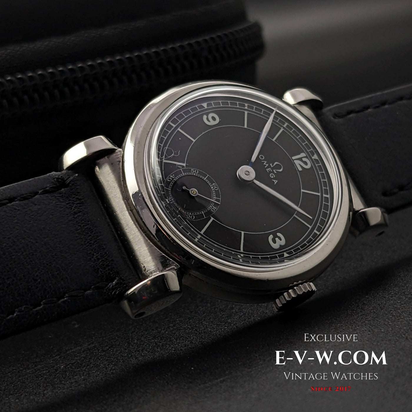 Omega Rare Vintage 1935 Scarab Art Deco / Black dial / cal 26.5 SOB T2 / Fully Serviced