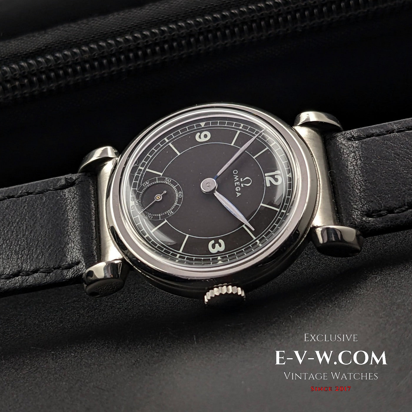 Omega Rare Vintage 1935 Scarab Art Deco / Black dial / cal 26.5 SOB T2 / Fully Serviced