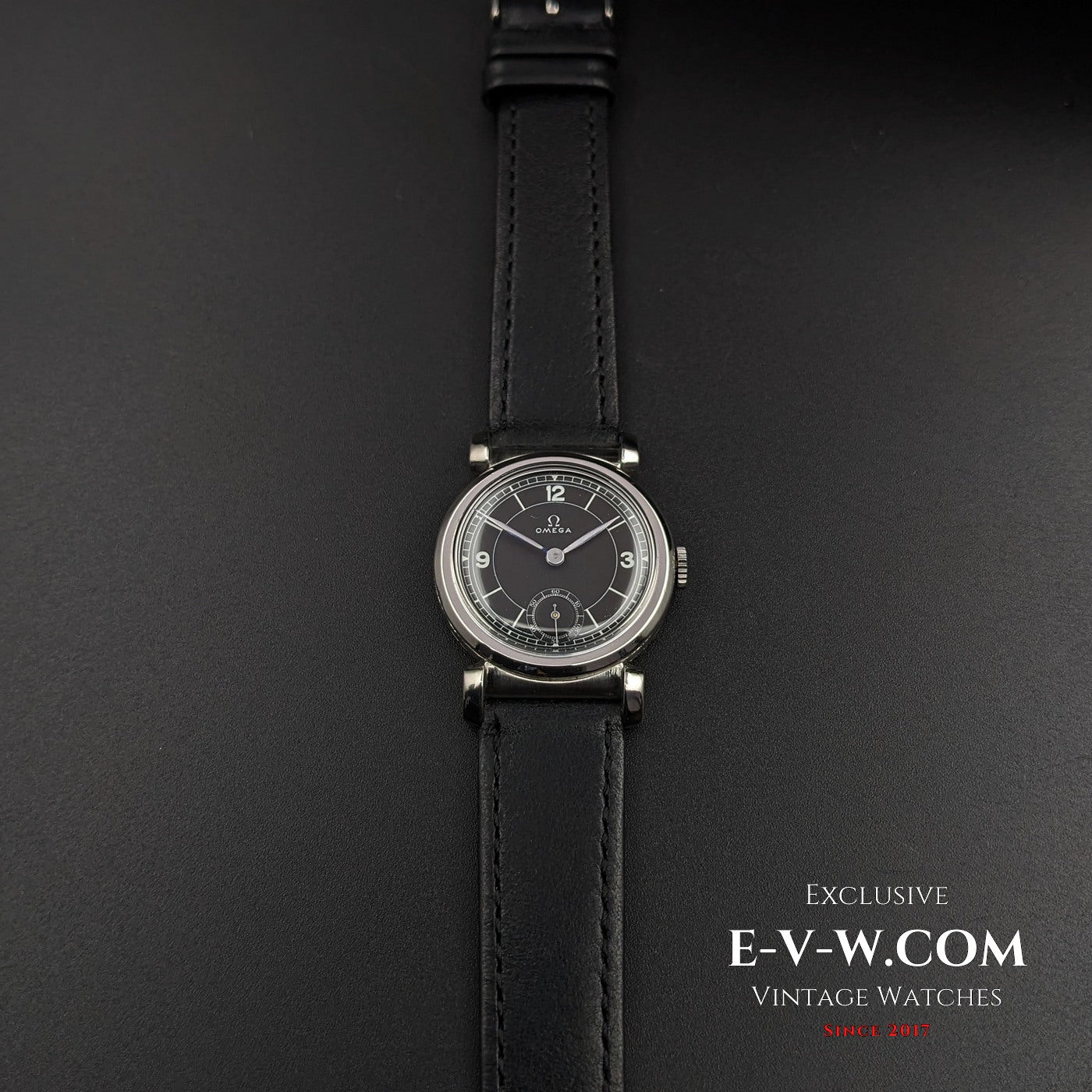 Omega Rare Vintage 1935 Scarab Art Deco / Black dial / cal 26.5 SOB T2 / Fully Serviced