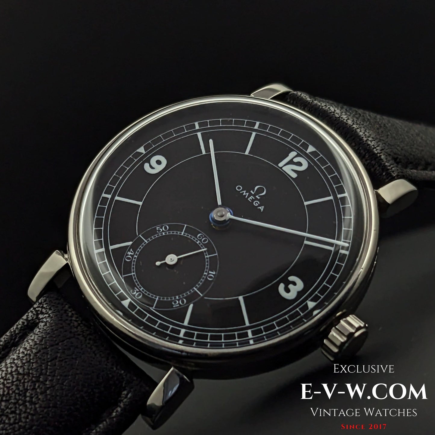 Omega Rare / Cal. 26.5 SOB T2 Vintage 1935 /Art Deco / Black Dial